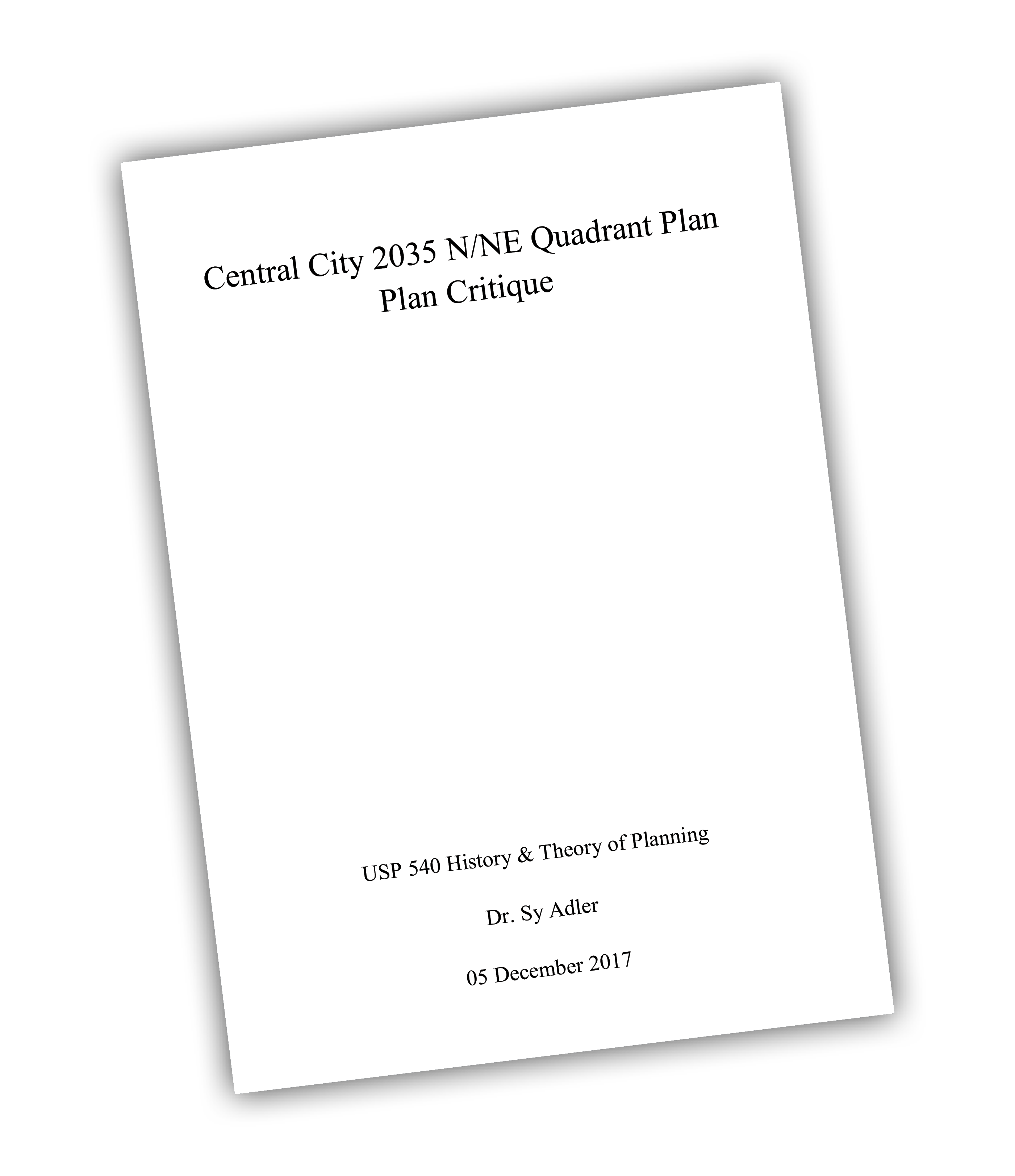 Critique: Central City 2035 N/NE Quadrant Plan