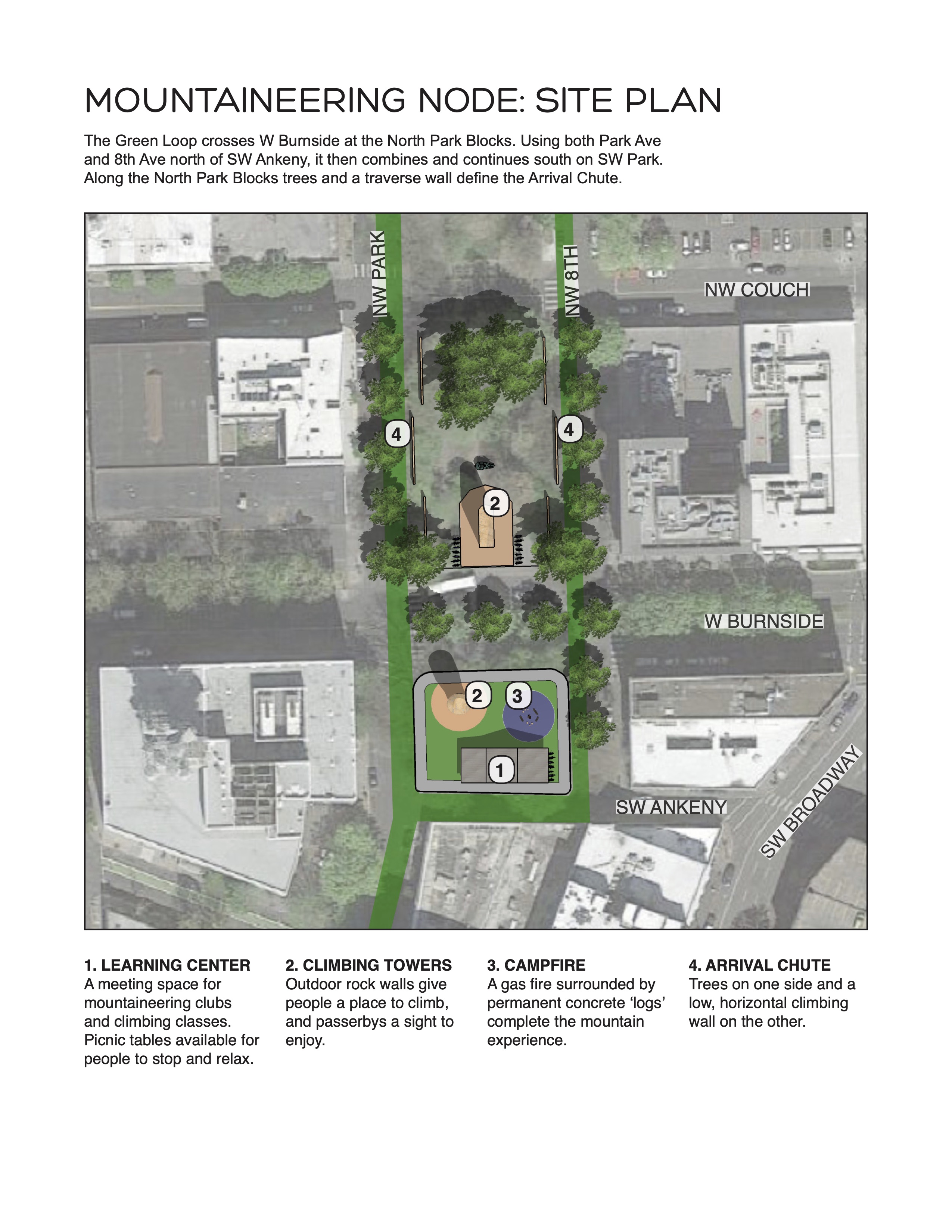 Site plan for the Mountaineering Activity Node.